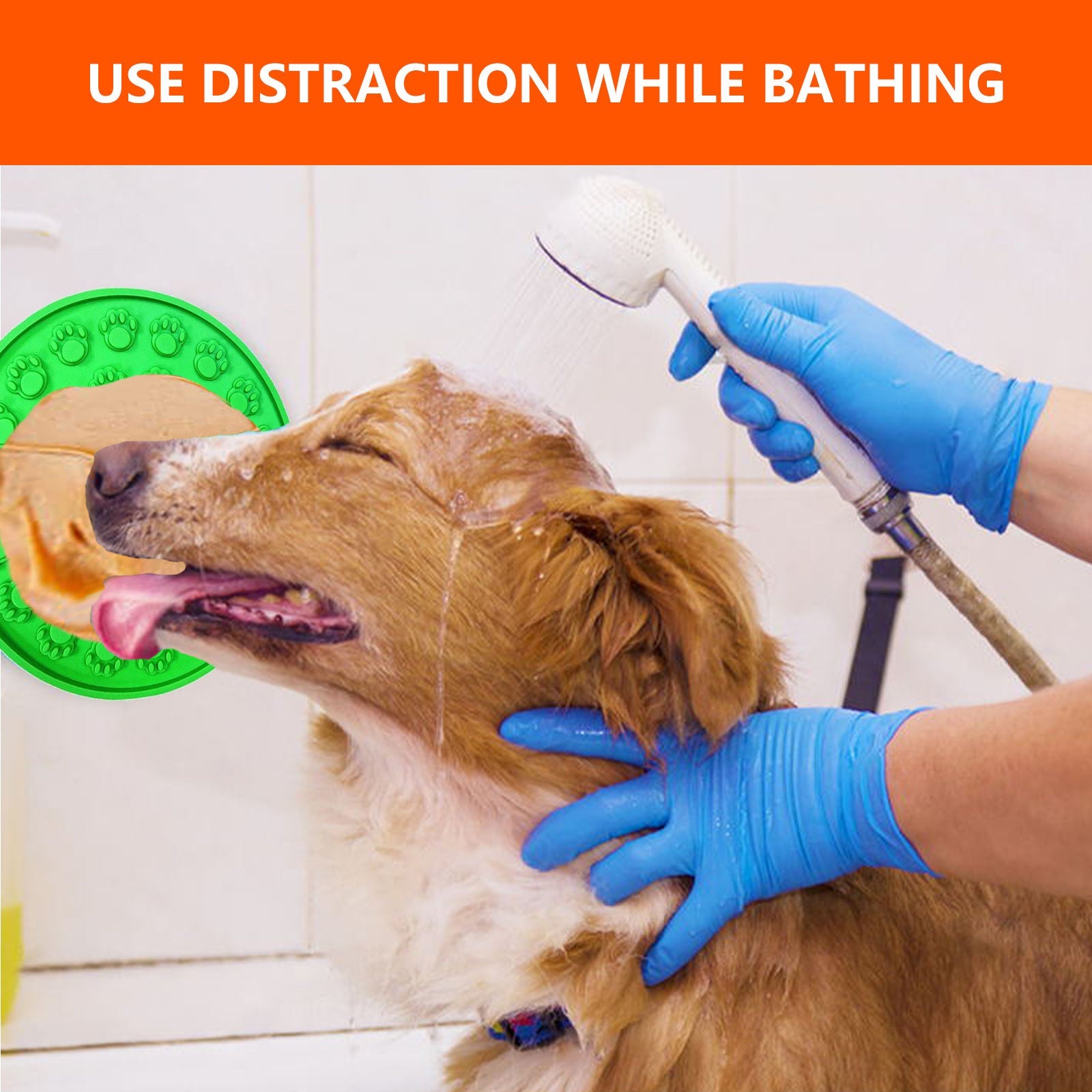 Pawfriends Silicone Dog Cat Pet Licking Pad Anti-Anxiety Slow-Feeding Licking Pad Green - DogsDomain.com.au