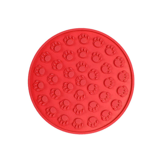 Pawfriends Silicone Dog Cat Pet Licking Pad Anti-Anxiety Slow-Feeding Licking Pad Red - DogsDomain.com.au