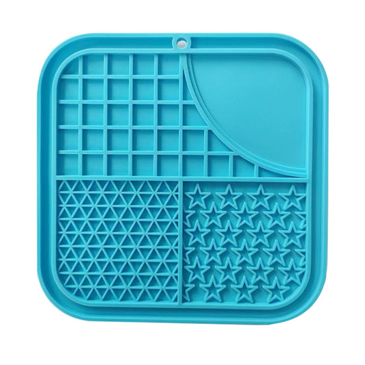 Pawfriends Silicone Dog Cat Pet Licking Pad Anti-Anxiety Toy Slow-Feeding Licking Pad Blue - DogsDomain.com.au