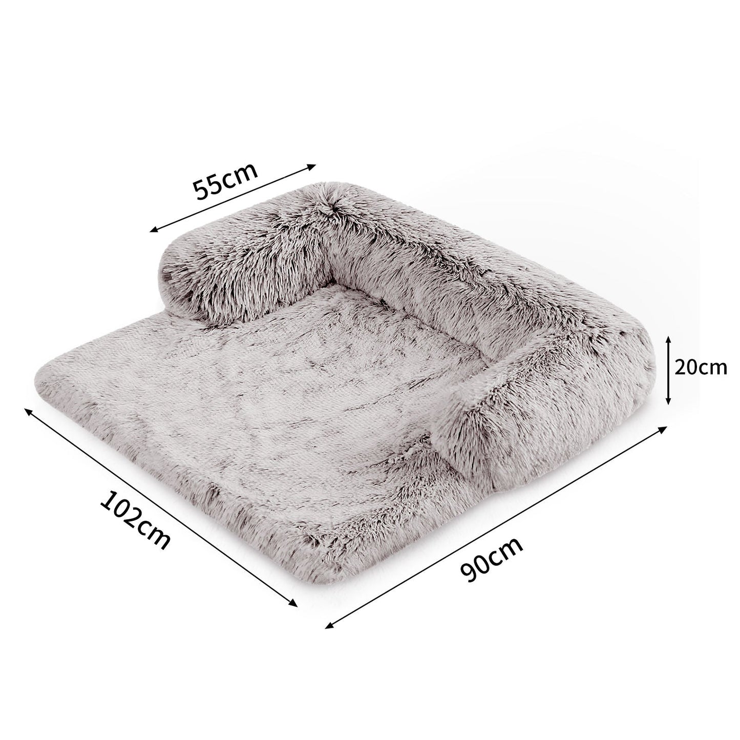 Pet Sofa Bed Dog Calming Sofa Cover Protector Cushion Plush Mat L - DogsDomain.com.au