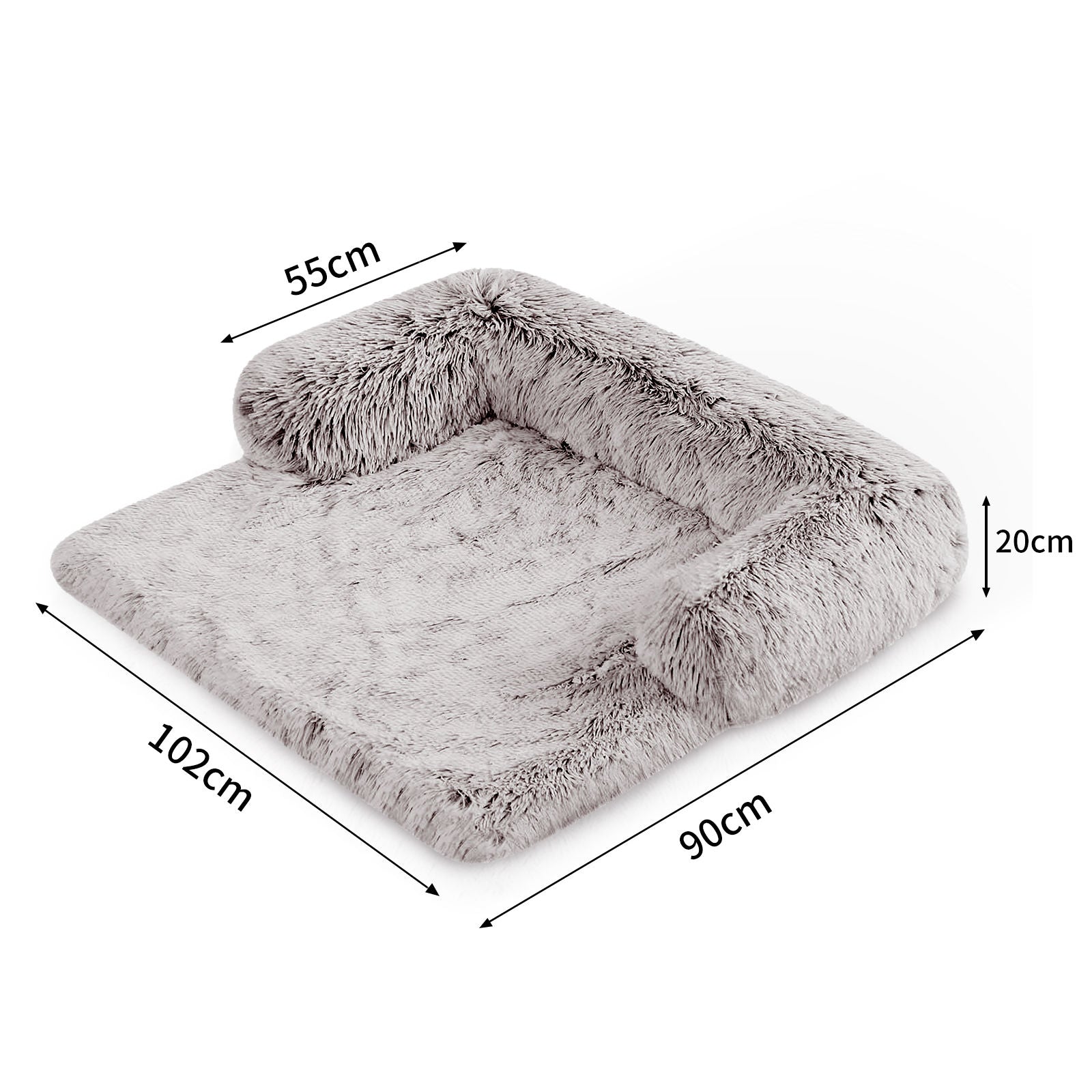 Pet Sofa Bed Dog Calming Sofa Cover Protector Cushion Plush Mat L - DogsDomain.com.au