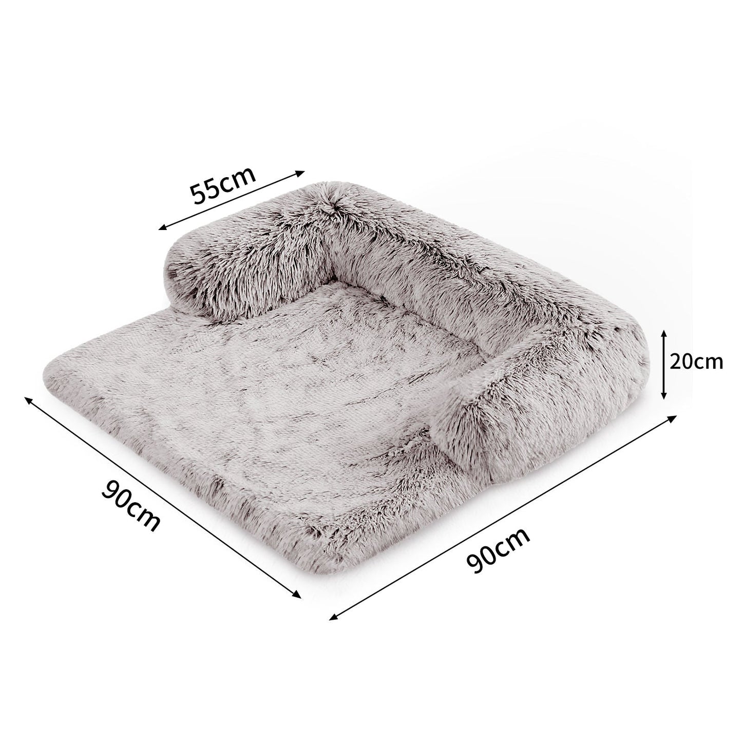 Pet Sofa Bed Dog Calming Sofa Cover Protector Cushion Plush Mat M - DogsDomain.com.au