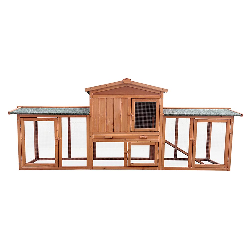 Rabbit Hutch Hutches Large Metal Run Wooden Cage Chicken Coop Guinea Pig - DogsDomain.com.au