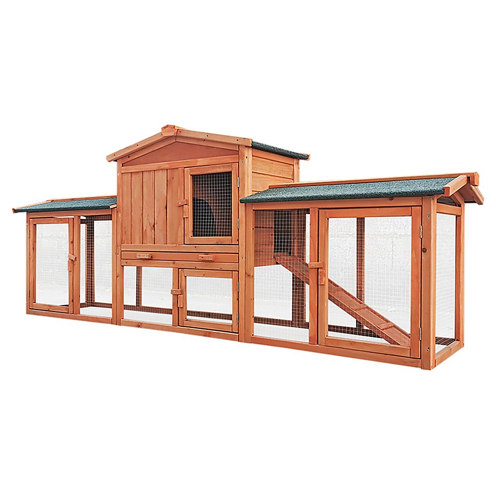 Rabbit Hutch Hutches Large Metal Run Wooden Cage Chicken Coop Guinea Pig - DogsDomain.com.au