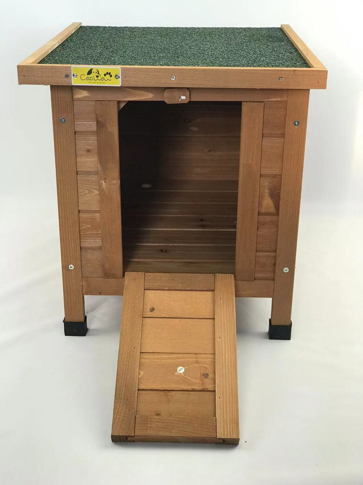 Small Chicken Coop Rabbit Hutch Ferret Cage Guinea Pig Cat Nesting Box Brown - DogsDomain.com.au
