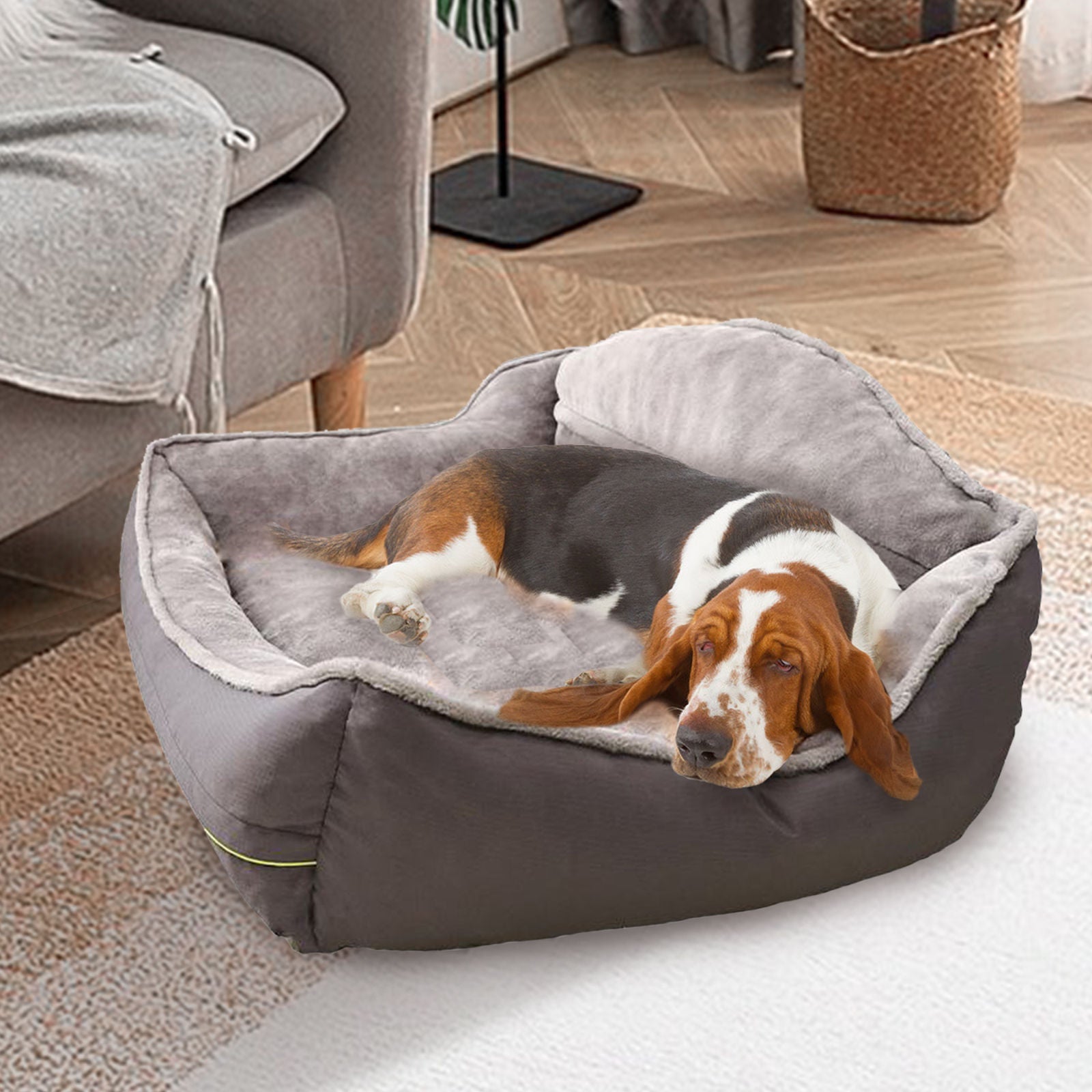 Sofa-Style Dog Bed Waterproof Washable Soft High Back Comfy Sleeping Kennel L - DogsDomain.com.au