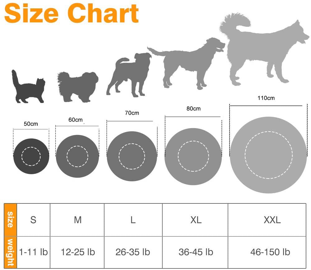 Soft Dog Bed Round Washable Plush Pet Kennel Cat Bed Mat Sofa Large 70cm - DogsDomain.com.au