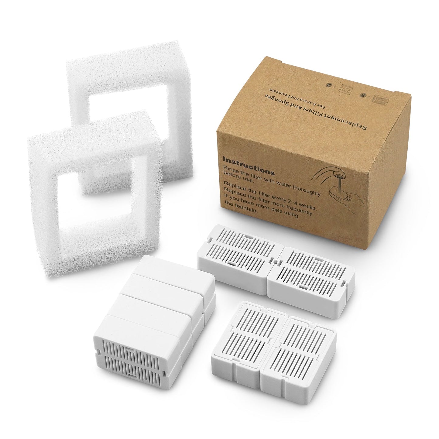 YES4PETS 16 x Pet Dog Cat Fountain Filter Replacement Activated Carbon Exchange Filtration System Automatic Water Dispenser Compatible - DogsDomain.com.au