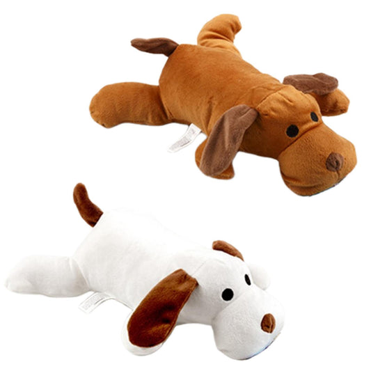 YES4PETS 2 x Pet Puppy Dog Toy Play Animal Plush Toy Soft Dog w Squeak 30cm Toy - DogsDomain.com.au