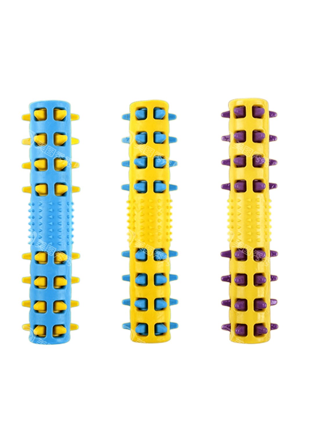 YES4PETS 3 x Large Dog Puppy Rubber Spike Fetch Stick Dental Hygiene Chew Play Toy - DogsDomain.com.au