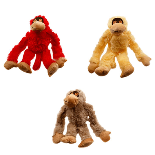 YES4PETS 3 x Pet Puppy Dog Toy Play Animal Plush Gorilla Toy Soft Squeaky 31 cm Toy - DogsDomain.com.au