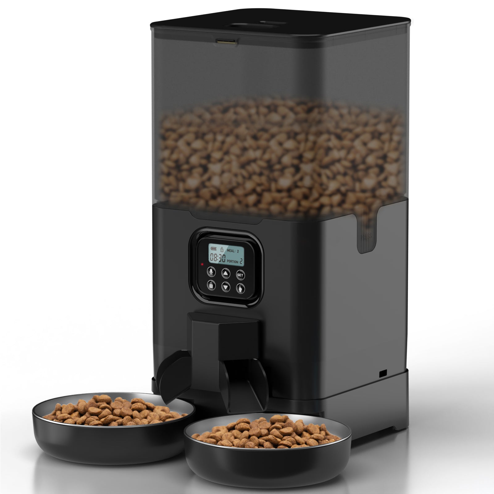 YES4PETS 6L Automatic Digital Pet Dog Cat Feeder Double Food Bowl Dispenser - DogsDomain.com.au