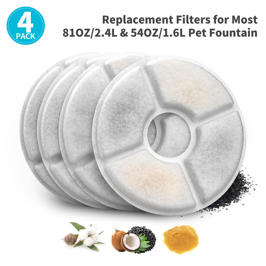 YES4PETS 8 x Pet Dog Cat Fountain Filter Replacement Activated Carbon Ion Exchange Resin Triple Filtration System Automatic Water Dispenser Compatible - DogsDomain.com.au