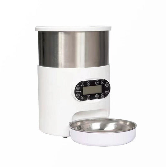 YES4PETS Electric Automatic Pet Dog Cat Rabbit Feeder Stainless Steel 4.5L Dispenser - DogsDomain.com.au