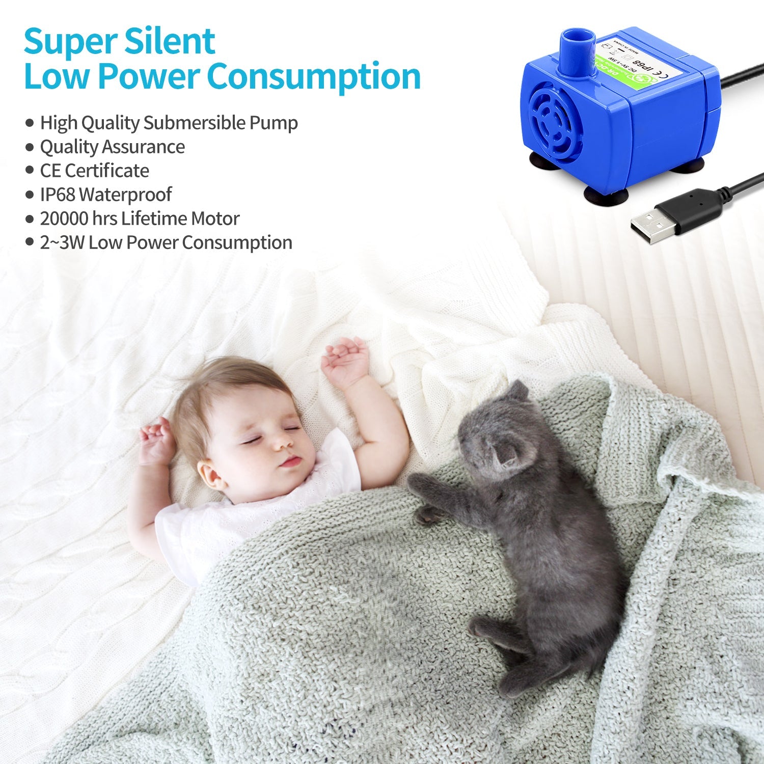 YES4PETS Grey Ceramic Electric Pet Water Fountain Dog Cat Water Feeder Bowl Dispenser - DogsDomain.com.au