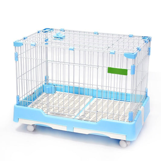 YES4PETS Large Blue Pet Dog Cage Cat Rabbit Crate Kennel With Potty Pad And Wheel - DogsDomain.com.au
