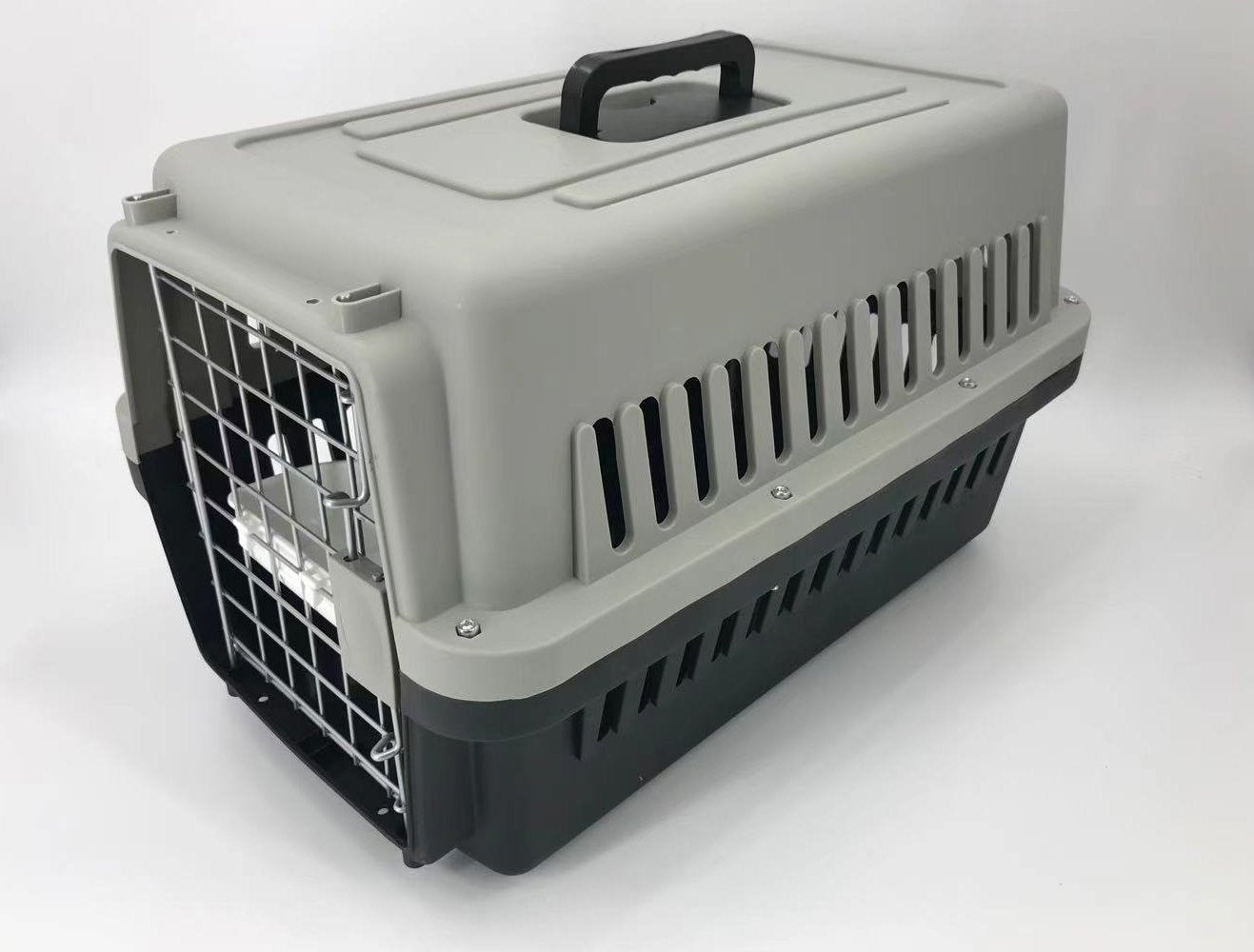 YES4PETS Medium Dog Cat Crate Pet Carrier Airline Cage With Bowl & Tray-Black - DogsDomain.com.au