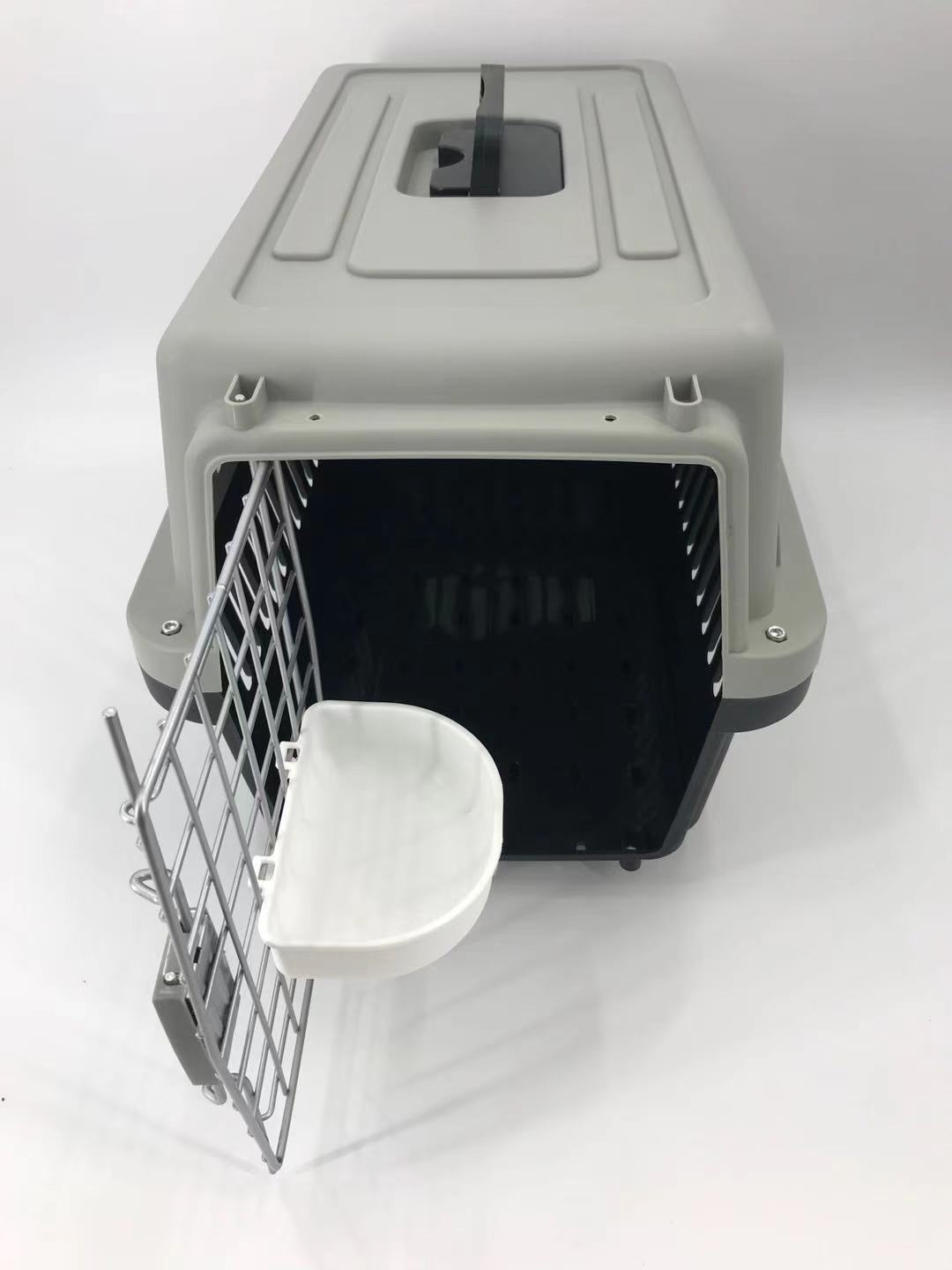 YES4PETS Medium Dog Cat Crate Pet Carrier Airline Cage With Bowl & Tray-Black - DogsDomain.com.au