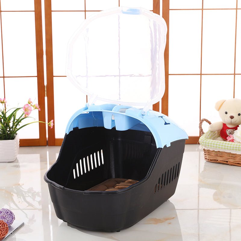YES4PETS Medium Portable Travel Dog Cat Crate Pet Carrier Cage Comfort With Mat-Blue - DogsDomain.com.au