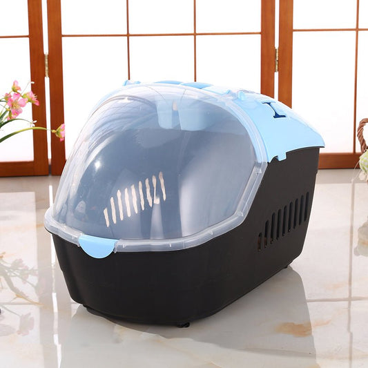 YES4PETS Medium Portable Travel Dog Cat Crate Pet Carrier Cage Comfort With Mat-Blue - DogsDomain.com.au