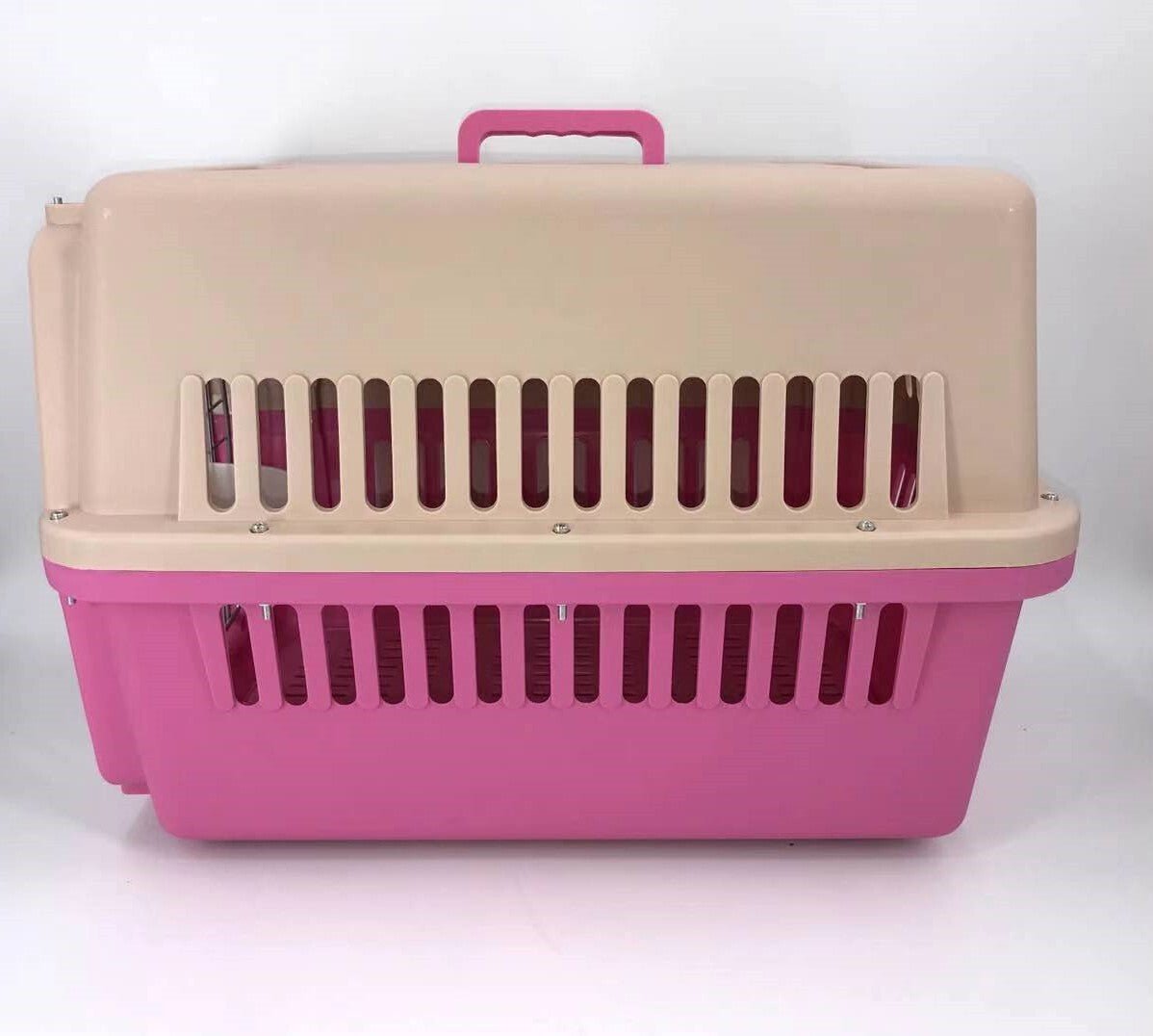 YES4PETS Pink Large Dog Puppy Cat Crate Pet Carrier Cage W Tray, Bowl & Removable Wheels - DogsDomain.com.au