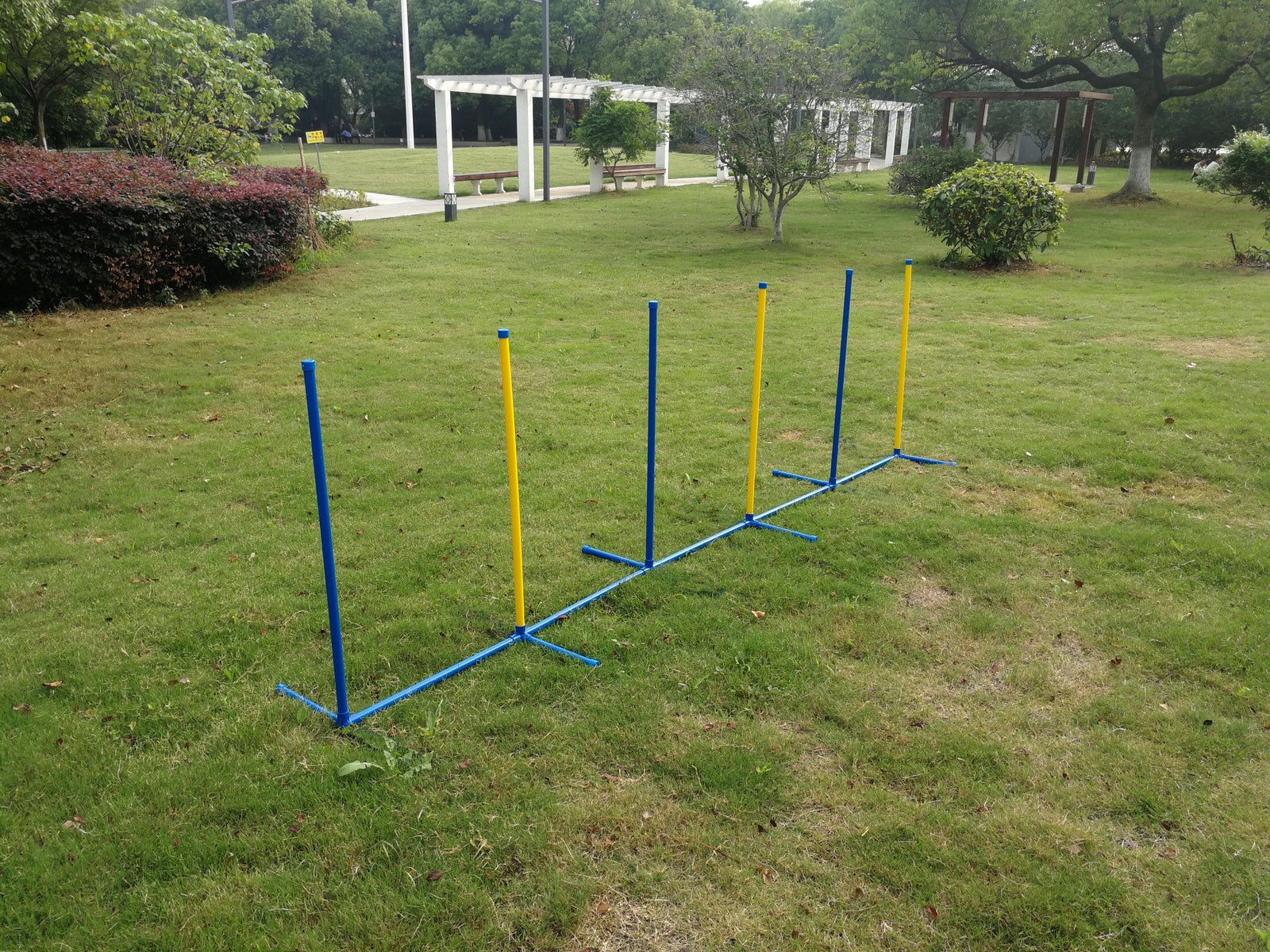 YES4PETS Portable Dog Puppy Training Practice Weave Poles Agility Post Set - DogsDomain.com.au