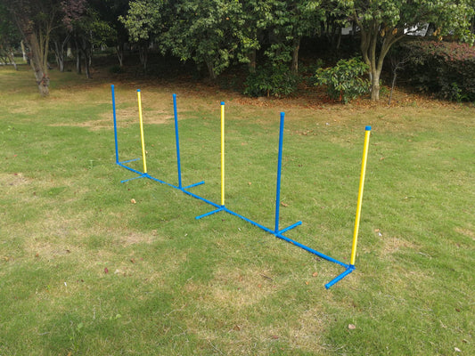 YES4PETS Portable Dog Puppy Training Practice Weave Poles Agility Post Set - DogsDomain.com.au