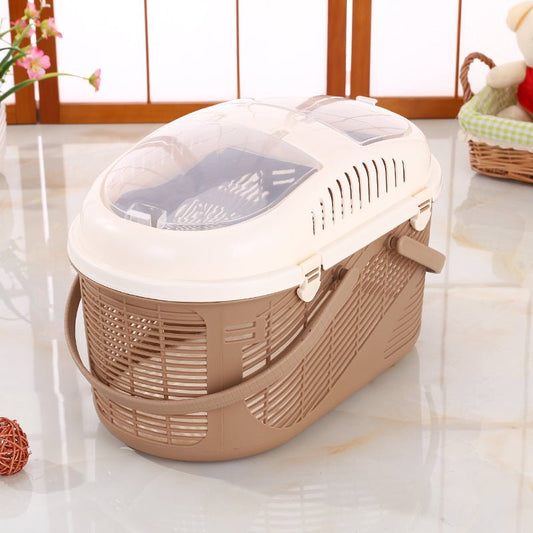 YES4PETS Small Dog Cat Crate Pet Rabbit Guinea Pig Ferret Carrier Cage With Mat-Brown - DogsDomain.com.au