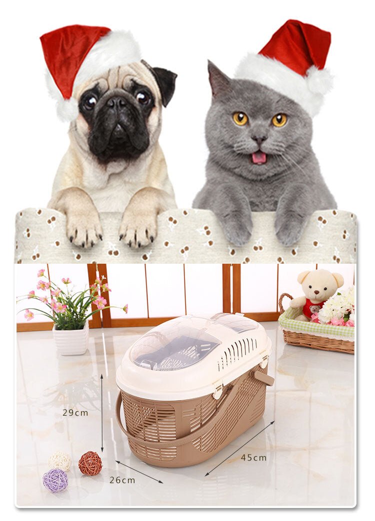 YES4PETS Small Dog Cat Crate Pet Rabbit Guinea Pig Ferret Carrier Cage With Mat-Brown - DogsDomain.com.au