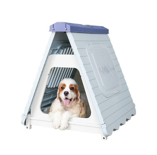 YES4PETS Small Foldable Plastic Pet Dog Puppy Cat House Kennel Blue - DogsDomain.com.au
