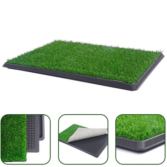 YES4PETS XL Indoor Dog Puppy Toilet Grass Training Mat Loo Pad Potty W 2 Grass - DogsDomain.com.au